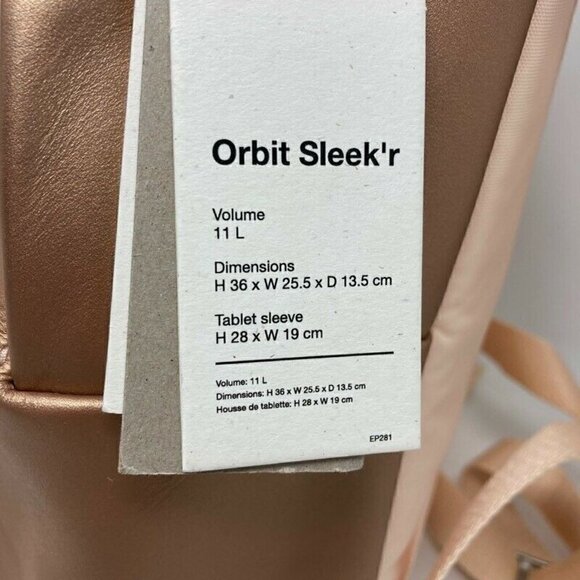 NEW Eastpak Orbit Sleek'r Backpack Pink Leather - Picture 10 of 12